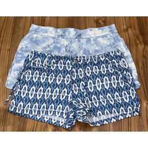 Gap Women Athletic Casual Mini Shorts Small Size 6 Blue Pattern -LOT OF‎ 2-
